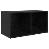 TV Cabinet Set Wall-mounted 8 pcs Black Oak Engineered Wood 3393274
