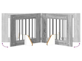 Dog Gate with Stands 4 pcs Grey Sonoma 60 x 60 cm 892154