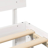 Bed Frame with Headboard White 90 x 200 cm Solid Pine Wood 872669
