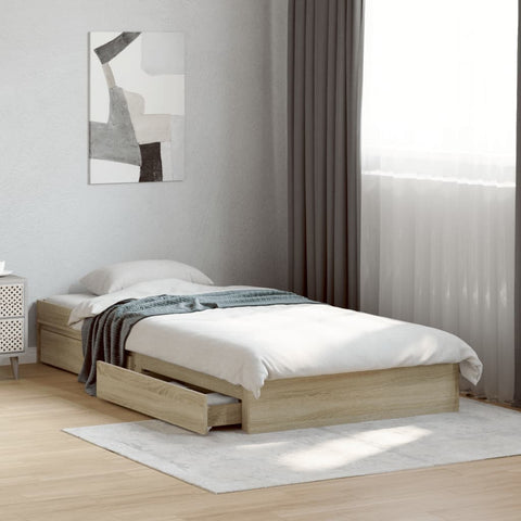 Bed Frame with Drawers without Mattress Sonoma Oak 90x200 cm 3280680