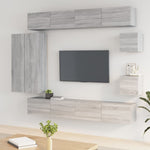 ZNTS 8 Piece TV Cabinet Set Grey Sonoma Engineered Wood 3114500