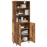 Highboard Old Wood 69.5 x 34 x 180 cm Engineered Wood and Glass 3415686