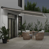 Manual Retractable Awning with LEDs Anthracite&White 600x350 cm 3215821