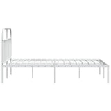 Metal Bed Frame without Mattress with Headboard White 160x200cm 353687