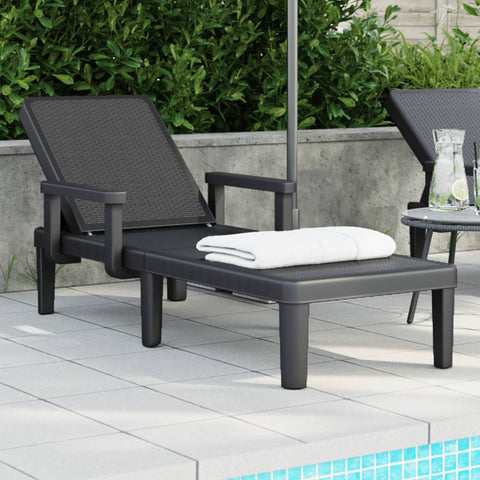 ZNTS 4-Way Height Adjustable Sun Lounger 155.5x57x28 cm Polypropylene 4008102