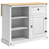 Kitchen Island Set 3 pcs White and Honey Wax Solid-Pine 3425401