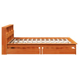 Bookcase Bed without Mattress Wax Brown 140x200 cm Solid Wood Pine 3309811