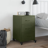 ZNTS Bedside Cabinet Olive Green 36x39x59 cm Steel 846732