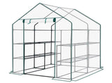 Mini Walk-in Greenhouse with PE Cover, 8-Shelf Indoor Outdoor Plant Gardening Green House for Garden 36309450