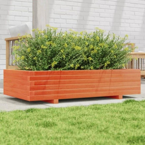 ZNTS Garden Planter Wax Brown 110x60x26.5 cm Solid Wood Pine 847350