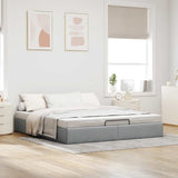 Ottoman Bed Frame without Mattress Light Grey Super King Fabric 3310922