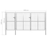 Garden Gate Steel 400x150 cm Silver 144349