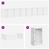 Dog Gate with Door Foldable 15 Panels White 750 cm Poplar Wood 3155708
