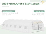 Greenhouse Replacement Cover ONLY Winter Garden Plant PE Cover with Roll-up Windows Door, 6 x 3 x 2m T3398P314745