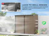 5.3 x 3.1ft Corrugated Steel Garden Shed - Brown T3398P328400