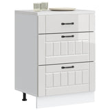 Kitchen Base Cabinet "Lucca" High Gloss White Engineered Wood 854271