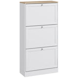 Shoe Cabinet with 3 Flip Drawers, Narrow Shoe Storage Cabinet for 18 Pairs, Freestanding Slim Shoe T3398P344852