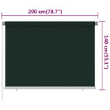 Outdoor Roller Blind 200x140 cm Dark Green HDPE 312816