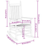 Rocking Chair with Foldable Table Brown Solid Wood Poplar 3281256