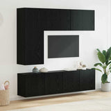 TV Wall Unit Wall-mounted 5 pcs Black Oak Engineered Wood 3402772