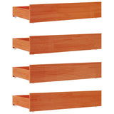 Bed Drawers 4 pcs Wax Brown Solid Wood Pine 847167