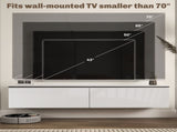 160cm High Gloss Floating TV Unit Stand for TVs up to 70", Wall Mounted TV Cabinet with Storage T3398P341274