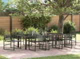 Garden Dining Set 9 pcs Black Poly Rattan 3379329