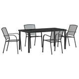 Garden Dining Set 5 pcs Anthracite Powder-Coated Steel 3379285