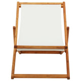 Beach Chair Cream White Solid Eucalyptus Wood Medium Foldable 310314