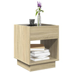 ZNTS Coffee Table with Infinity LED Sonoma Oak 40x40x50 cm 847646