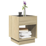 Coffee Table with Infinity LED Sonoma Oak 40x40x50 cm 847646
