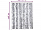 Insect Curtain White and Grey 118x220 cm Chenille 315134