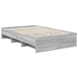 Bed Frame Grey Sonoma 137 x 203 cm Engineered Wood 3408863