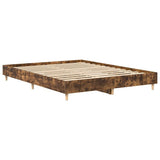 Bed Frame Smoked Oak Engineered Wood Double Durable 3328721