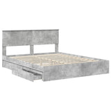 Storage Bed Concrete Grey 160 x 200 cm Engineered Wood 3410780