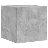 4 Piece TV Wall Units with LED Concrete Grey Engineered Wood 3216821