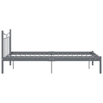 ZNTS Bed Frame without Mattress Grey Metal 120x200 cm 324800