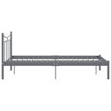 ZNTS Bed Frame without Mattress Grey Metal 120x200 cm 324800