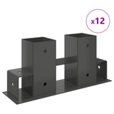 Firewood Stack Aid 12 pcs Anthracite 34 x 10 x 15 cm Steel 42030119
