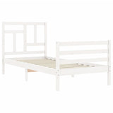Bed Frame without Mattress White Single Solid Wood 3194927