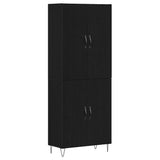 Highboard 2 pcs Black Oak Engineered Wood and Glass 3333108