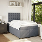 Box Spring Bed with Mattress Dark Grey 120x200 cm Velvet 3290895