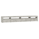 TV Cabinet with LED Lights Concrete Grey 270x35x40 cm 3152749