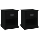 Bedside Cabinets 2 pcs Black 39x39x47.5 cm Engineered Wood 816131