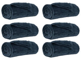 Throw Blankets 6 pcs Navy Blue 240 x 270 cm Fleece 42016808
