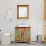 Reclaimed Solid Wood Bathroom Vanity Cabinet Set with Mirror 241134