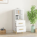 Sideboard High Gloss White 34.5x34x90 cm Engineered Wood 812363