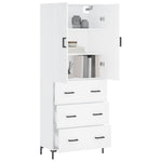 Highboard White 69.5x34x180 cm Engineered Wood 3195843