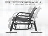 Outdoor Garden Glider Chair, Metal Frame Single Armchair Swing Seater w/ Breath Mesh Fabric Seat, T3398P325088
