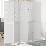 Room Divider 5 Panels White Solid Wood Paulownia 358726